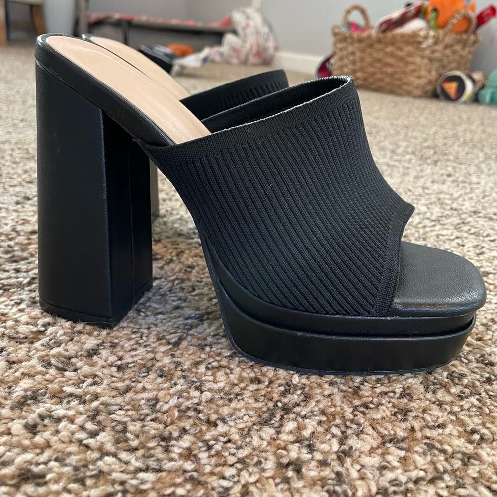Black platform heels